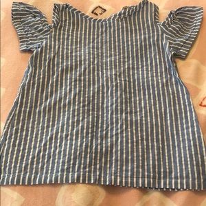 Cold Shoulder Linen Top